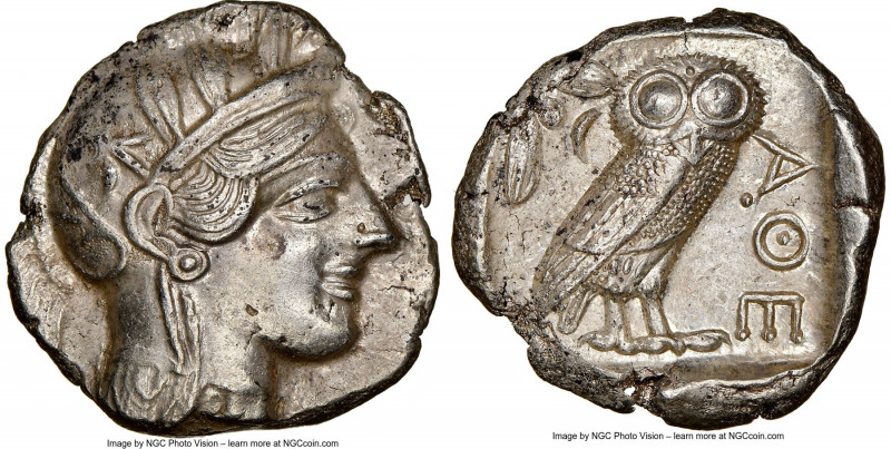ATTICA. Athens. Ca. 440-404 BC. AR tetradrachm (24mm, 17.16 gm, 3h). NGC Choice ...