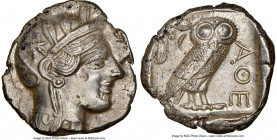 ATTICA. Athens. Ca. 440-404 BC. AR tetradrachm (24mm, 17.16 gm, 3h). NGC Choice AU 5/5 - 3/5. Mid-mass coinage issue. Head of Athena right, wearing ea...