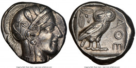 ATTICA. Athens. Ca. 440-404 BC. AR tetradrachm (24mm, 17.14 gm, 4h). NGC Choice XF 5/5 - 4/5. Mid-mass coinage issue. Head of Athena right, wearing ea...