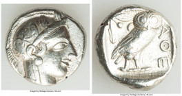 ATTICA. Athens. Ca. 440-404 BC. AR tetradrachm (24mm, 17.14 gm, 4h). VF. Mid-mass coinage issue. Head of Athena right, wearing earring, necklace, and ...