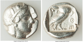 ATTICA. Athens. Ca. 440-404 BC. AR tetradrachm (23mm, 17.05 gm, 5h). Fine. Mid-mass coinage issue. Head of Athena right, wearing earring, necklace, an...