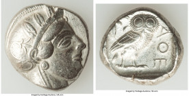 ATTICA. Athens. Ca. 440-404 BC. AR tetradrachm (22mm, 17.12 gm, 9h). VF. Mid-mass coinage issue. Head of Athena right, wearing earring, necklace, and ...