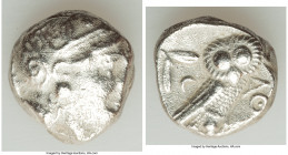 ATTICA. Athens. Ca. 393-294 BC. AR tetradrachm (21mm, 16.59 gm, 8h). VG. Late mass coinage issue. Head of Athena with eye in true profile right, weari...