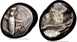 ACHAEMENID PERSIA. Xerxes II-Artaxerxes II (5th-4th centuries BC). AR siglos (16mm). NGC Choice Fine. Sardes, ca. 420-375 BC. Persian king or hero, we...