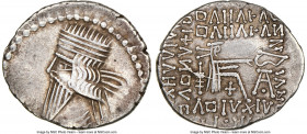 PARTHIAN KINGDOM. Pacorus I (ca. AD 78-120). AR drachm (20mm, 12h). NGC Choice VF. Ecbatana. Bust of Pacorus left with long pointed beard, wearing dou...