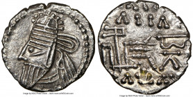 PARTHIAN KINGDOM. Osroes II (ca. AD 190-208). AR drachm (17mm, 12h). NGC Choice XF. Ecbatana, ca. AD 190. Diademed and draped bust left, with long poi...