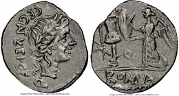 C. Egnatuleius C.f. (ca. 97 BC). AR quinarius (16mm, 12h). NGC XF. Rome. C•EGNATVLEI (NAT and VL ligate)•C•F•, laureate head of Apollo right; Q (mark ...