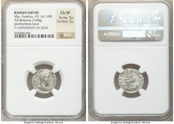 Divus Marcus Aurelius (AD 161-180). AR denarius (18mm, 3.68 gm, 12h). NGC Choice XF 5/5 - 5/5. Rome, AD 180. DIVVS M ANTONINVS PIVS, bare head of Divu...