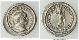 Caracalla (AD 198-217). AR denarius (21mm, 3.26 gm, 1h). Choice VF. Rome, AD 216. ANTONINVS PIVS AVG GERM, laureate head of Caracalla right / P M TR P...