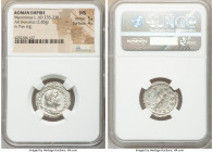 Maximinus I (AD 235-238). AR denarius (21mm, 2.85 gm, 1h). NGC MS 5/5 - 4/5. Rome, March AD 235-January AD 236. IMP MAXIMINVS PIVS AVG, laureate, drap...