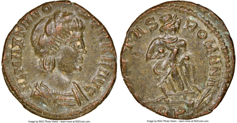 Theodora (AD 305-306). AE4 or BI nummus (15mm, 7h). NGC Choice AU. Trier, 1st of...