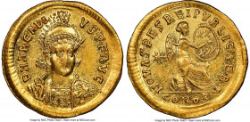 Arcadius, Eastern Roman Empire (AD 383-408). AV solidus (20mm, 4.48 gm, 5h). NGC AU 5/5 - 3/5, light marks. Constantinople, 2nd officina, AD 403-408. ...