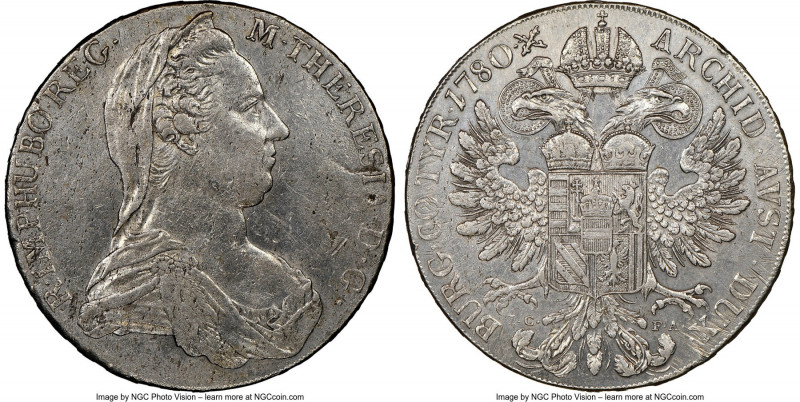Maria Theresa Taler 1780-Dated (1781-1785) IC-FA AU Details (Cleaned) NGC, Vienn...