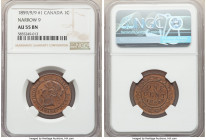 Victoria "Narrow 9" Cent 1859/9/9 AU55 Brown NGC, London mint, KM1. Double Punched Narrow 9 variety, Type I. Glossy milk-chocolate color. 

HID09801...