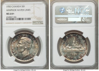 George VI "Arnprior" Dollar 1950 MS64+ NGC, Royal Canadian mint, KM46. Arnprior variety. Turquoise, red and gold toning. 

HID09801242017

© 2020 ...