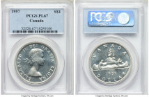 Elizabeth II Prooflike Dollar 1957 PL67 PCGS, Royal Canadian mint, KM54. 

HID09801242017

© 2020 Heritage Auctions | All Rights Reserved