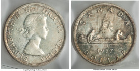 Elizabeth II "One Water Line" Dollar 1957 MS64 ICCS, Royal Canadian mint, KM54. 1 Water line variety. 

HID09801242017

© 2020 Heritage Auctions |...