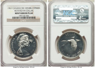Elizabeth II Mint Error - Double Struck Rotated in Collar Prooflike Dollar 1967 PL64 NGC, Royal Canadian mint, KM70. Confederation Centennial commemor...