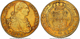 Charles IV gold 8 Escudos 1791 P-SF AU53 NGC, Popayan mint, KM62.2. First year of type, candy-apple toning. AGW 0.7615 oz. 

HID09801242017

© 202...