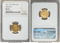 Estados Unidos gold 2 Pesos 1871 MS62 NGC, Medellin mint, KM-A154. First year of three year type. 

HID09801242017

© 2020 Heritage Auctions | All...
