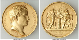 Napoleon gilt-bronze "Confederation of the Rhine" Medal 1806 XF, Bram-534. 40.5mm. 34.80gm. By Andrieu & Brenet. NAPOLEON EMP ET ROI His laureate head...