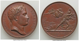 Napoleon bronze "Retreat of the French Army from Russia" Medal 1812 XF, Bram-1168, Julius-2542. 40.3mm. 38.56gm. NAPOLEON EMP ET ROI Laureate head rig...