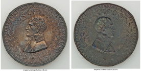 Napoleon silver Cliché ND (1799) XF (Cracked), Bram-12. 44.1mm. 1.96gm. BONAPARTE 1ER CONSUL DE LA ROUE FRAN Uniformed bust of napoleon left, NE A A J...