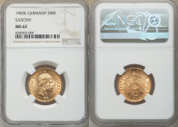 Saxony. Georg gold 20 Mark 1903-E MS62 NGC, Muldenhutten mint, KM1260. One year type. AGW 0.2305 oz. 

HID09801242017

© 2020 Heritage Auctions | ...