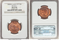 British India. East India Company 3-Piece Lot of Certified 1/4 Annas 1858-(w) NGC, Birmingham mint, KM463.1. Includes (2) MS64 Red and Brown and (1) M...