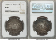 Republic 8 Reales 1829 Do-RL XF40 NGC, Durango mint, KM377.4, DP-Do06. Medal rotation. Anthracite gray toning with red and gold highlights. 

HID098...