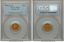 Republic gold Peso 1896/5 Go-R MS61 PCGS, Guanajuato mint, KM410.3. Overdate 6/5. 

HID09801242017

© 2020 Heritage Auctions | All Rights Reserved...