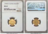 Charles IV gold Escudo 1799 M-FA MS62 NGC, Madrid mint, KM434.

HID09801242017

© 2020 Heritage Auctions | All Rights Reserved