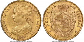 Isabel II gold 10 Escudos 1868(68) MS64 NGC, Madrid mint, KM636.1.

HID09801242017

© 2020 Heritage Auctions | All Rights Reserved