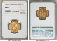 Alfonso XII gold 25 Pesetas 1884(84) MS-M MS60 NGC, Madrid mint, KM687. AGW 0.2333 oz. 

HID09801242017

© 2020 Heritage Auctions | All Rights Res...