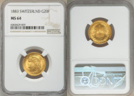 Confederation gold 20 Francs 1883 MS64 NGC, KM31.1. Honey gold color, conservatively graded. AGW 0.1867 oz. 

HID09801242017

© 2020 Heritage Auct...