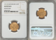 Confederation gold 10 Francs 1911-B AU Details (Scratches) NGC, Bern mint, KM36.

HID09801242017

© 2020 Heritage Auctions | All Rights Reserved