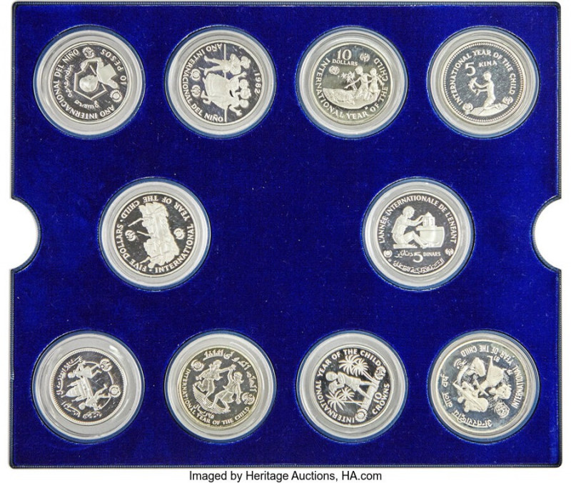 UNICEF International Year of the Child Uncertified 30-Piece silver Proof Crown C...