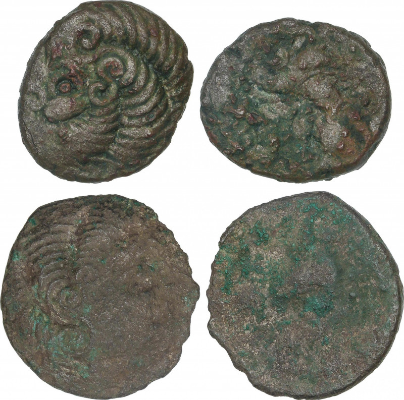 Ancient Greece
Lote 2 monedas Estáteras de Vellón. CELTAS, NORESTE DE GALIA. AR...