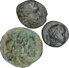 Ancient Greece
Lote 3 monedas AE14 a AE24. 330-275 a.C. BRUTTIUM. Vibo Valentia (Hipponium). AE. Una del tipo Zeus a derecha/ ánfora y tridente a izq...