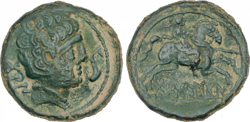 Celtiberian Coins
As. 120-80 d.C. BORNESCON (Zona de ARAGÓN). Anv.: Cabeza masc...