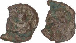 Celtiberian Coins
1/8 Calco. 300-200 a.C. EBUSUS (IBIZA). Anv.: Bes de frente con serpientes. Rev.: Bes de frente con serpientes. 0,97 grs. AE. Cospe...