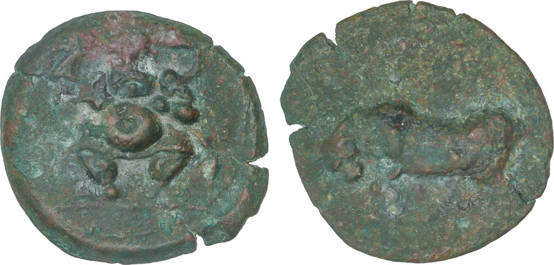 Celtiberian Coins
1/4 Calco. 200-100 a.C. EBUSUS (IBIZA). Anv.: Bes de frente c...