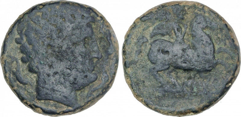 Celtiberian Coins
As. 220-200 a.C. ILTIRTA (LLEIDA). Anv.: Cabeza masculina a d...