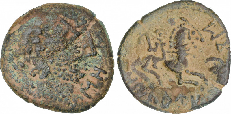 Celtiberian Coins
As. 120-20 a.C. OILAUNICOS (Zona norte del EBRO). Anv.: Cabez...