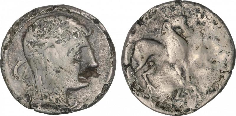 Celtiberian Coins
Dracma forrado. 170-20 a.C. ARSGITAR (SAGUNTO, Valencia). Anv...
