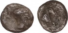 Celtiberian Coins
Hemióbolo. 300-200 a.C. ARSE (SAGUNTO, Valencia). Anv.: Cabeza imberbe a derecha. Rev.: Cabeza de caballo. 0,30 grs. MUY RARA. Vill...