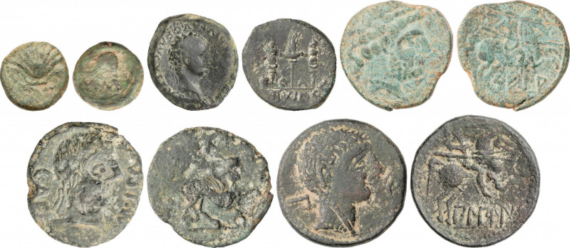 Celtiberian Coins
Lote 5 monedas Cuadrante, Semis y As (3). BILBILIS, CAESARAGU...