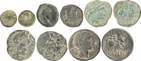 Celtiberian Coins
Lote 5 monedas Cuadrante, Semis y As (3). BILBILIS, CAESARAGUSTA (TIBERIO), CASTULO, ARSE y SEGIA. AE. A EXAMINAR. AB-258, 375, 710...