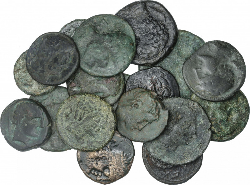 Celtiberian Coins
Lote 20 monedas Semis y As. AE. La mayoria Ases. Incluye Bols...