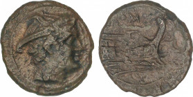 Roman Coins
Republic
Semiuncia. 211-206 a.C. ANÓNIMO. Anv.: Cabeza de Mercurio a derecha. Rev.: Proa de nave a derecha, encima ROMA. 1,26 grs. AE. S...